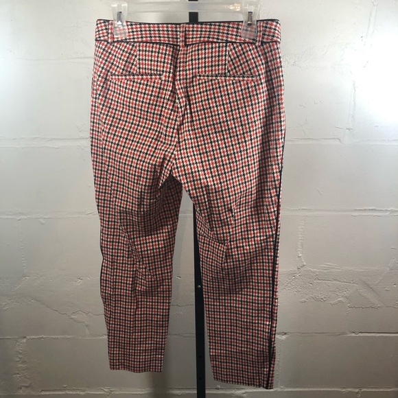 Banana Republic Sloan Red Black Houndstooth Plaid Ankle WOMEN'S Pants Size 6S - Picture 4 of 9